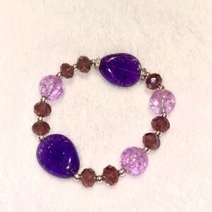 Purple Pink Brown beaded bracelet